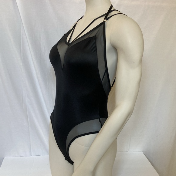 VICTORIA’S SECRET Sexy Black Strappy Bodysuit Size Small Adjustable Straps NWT - Picture 5 of 8